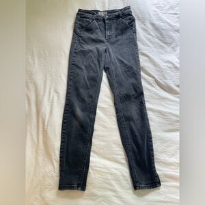 Free People We the Free Charcoal/Black Skinny Jeans with Darted Waist
